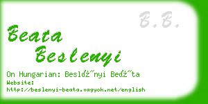 beata beslenyi business card